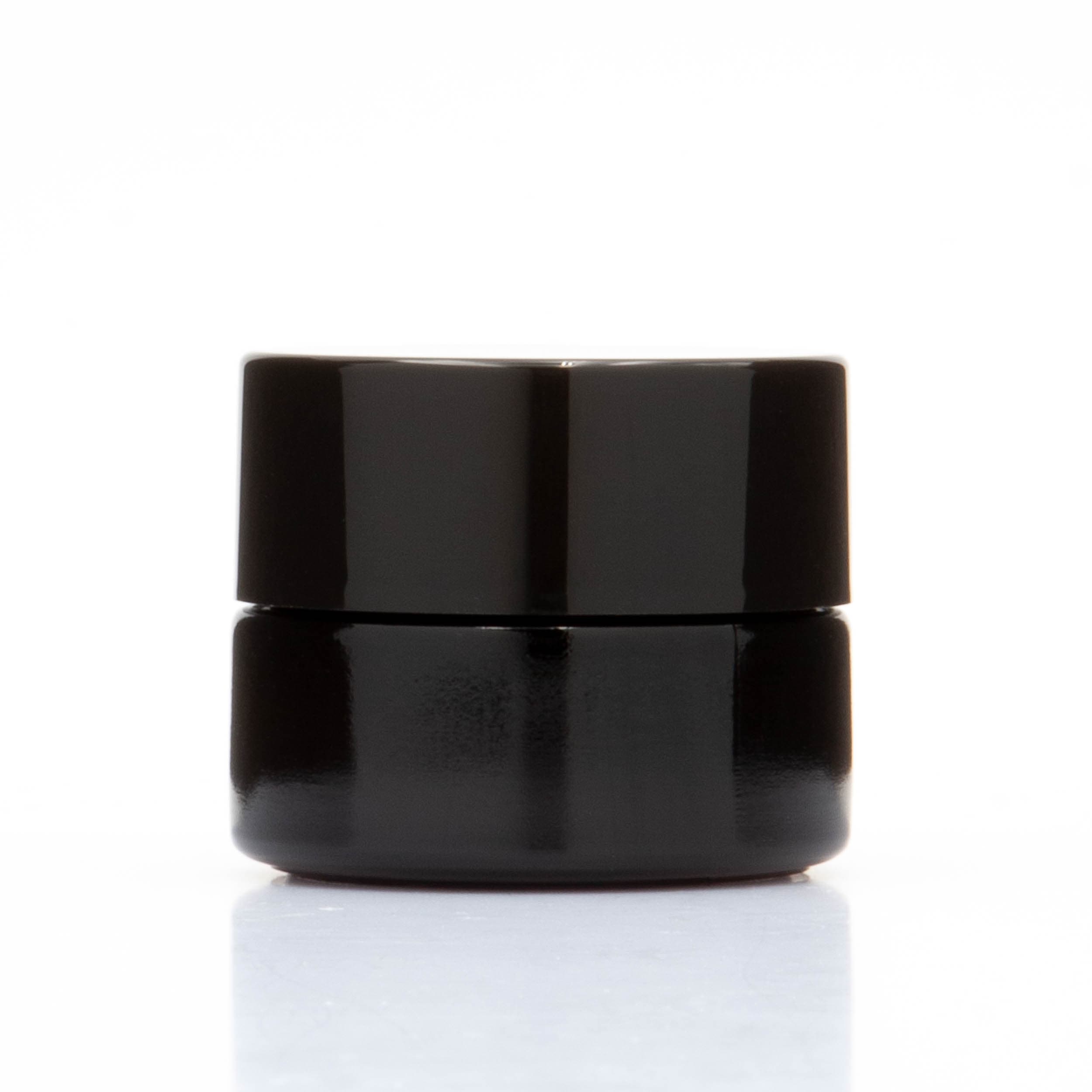 Single Unit (Less Than Box Qty) Grand Puff™ 5ml - 7ml Violet Glass Concentrate Jar with Matching Glossy Cap