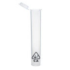 Single Unit (Less Than Box Qty) Grand Puff® Clear Squeeze Pop Top Plastic Tube w/ CA! Icon | 80 mm