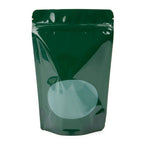 Single Unit (Less Than Box Qty) / Hunter Green Stand Up Zipper Bag with Clear Oval Window (1 Ounce)