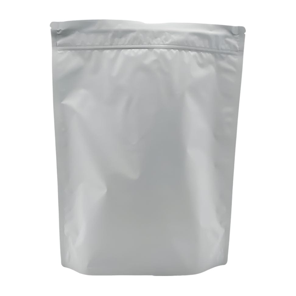 Single Unit (Less Than Box Qty) / Matte White Bag King Child-Resistant Opaque Mylar Bag | 1 lb