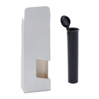 Single Unit (Less Than Box Qty) / White / Black Child-Resistant Vape Cartridge Tube with Paper Box