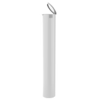 Single Unit (Less Than Box Qty) / White Premium Squeeze Top Child Resistant Pre-Roll Tube | 116 mm