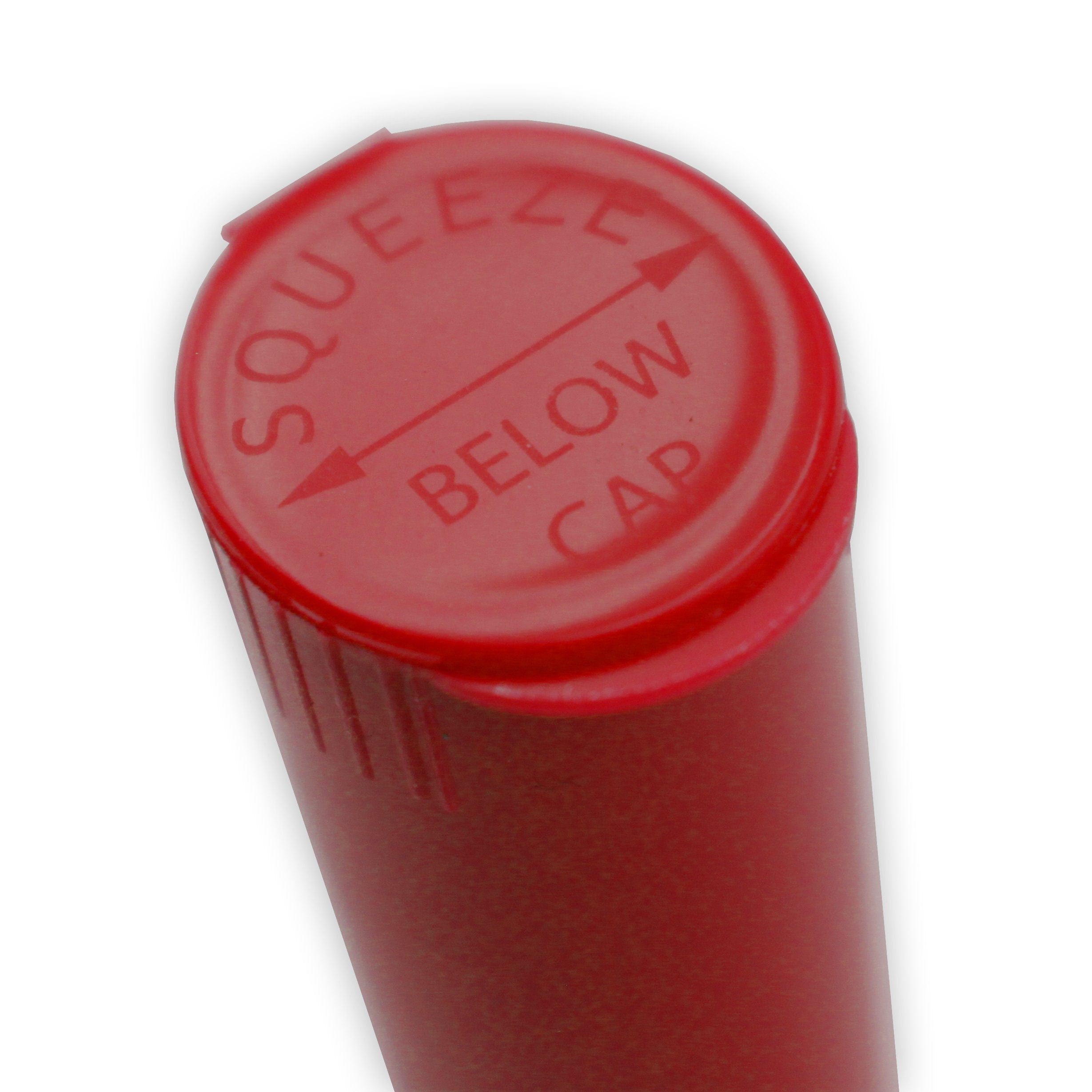 Single Unit (Less Than Box) / Red Clearance Squeeze Top Child-Resistant Pre-Roll Tube | 78 mm