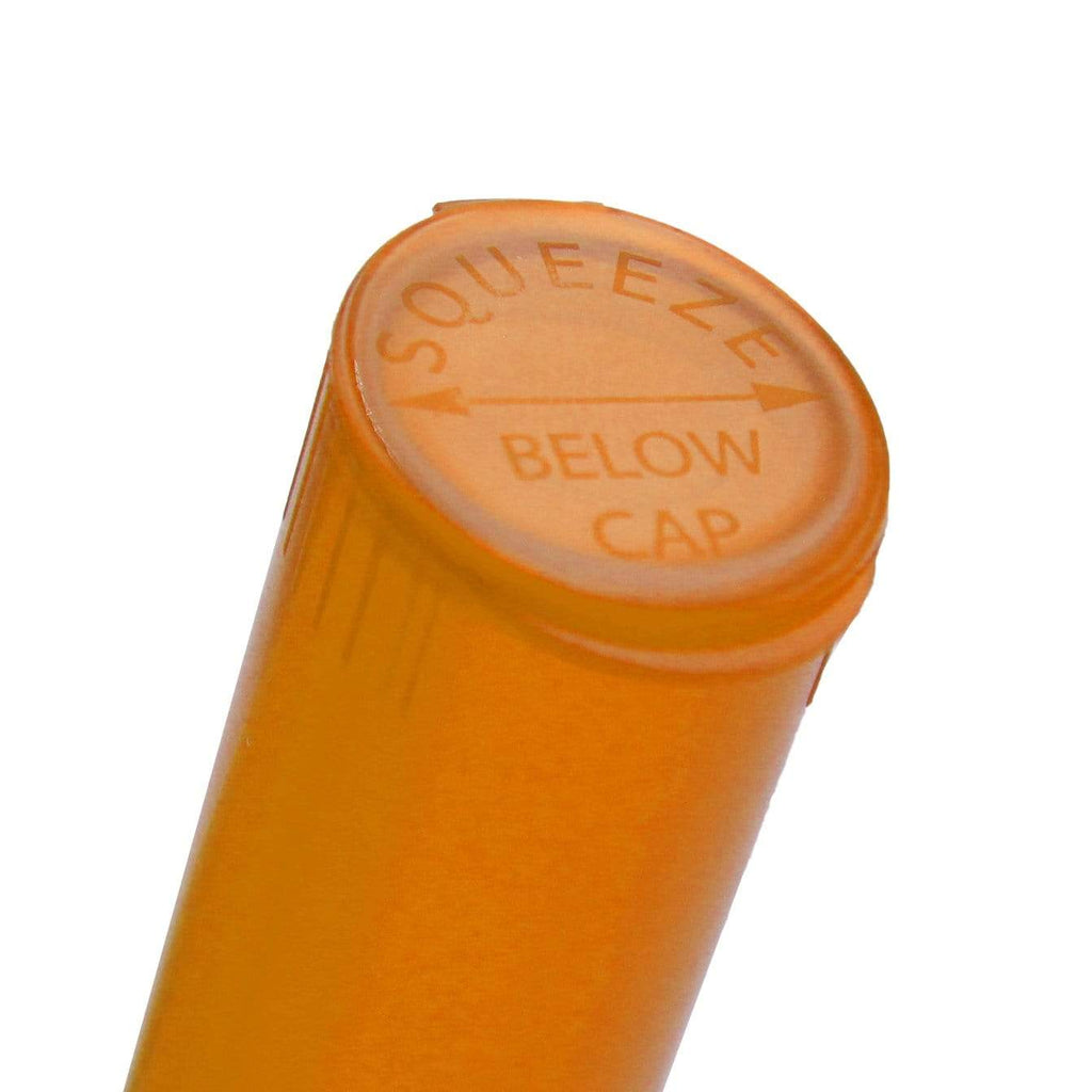 Single Unit (Less Than Box) / Translucent Orange Clearance Translucent Squeeze Top Child-Resistant Pre-Roll Tube | 78 mm