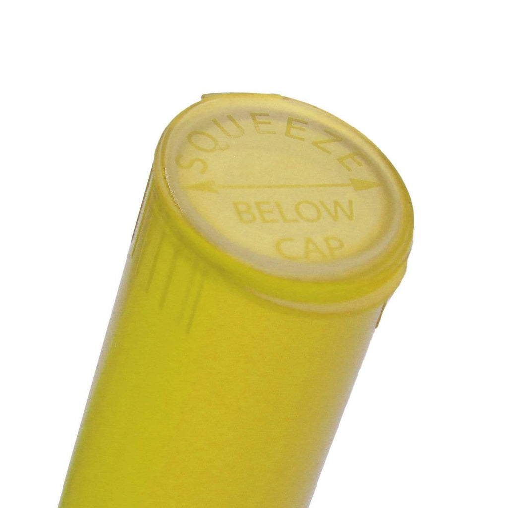 Single Unit (Less Than Box) / Translucent Yellow Clearance Translucent Squeeze Top Child-Resistant Pre-Roll Tube | 78 mm