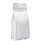 Single Unit (Less Than Case Qty) / White Bag King 2 lb. Block Bottom Coffee Bag with Degassing Valve