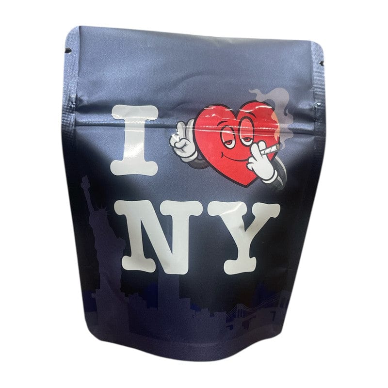 Single Unit (Less Than Pack Qty) Bag King I Love NY Child-Resistant Mylar Bag | 1/8 oz