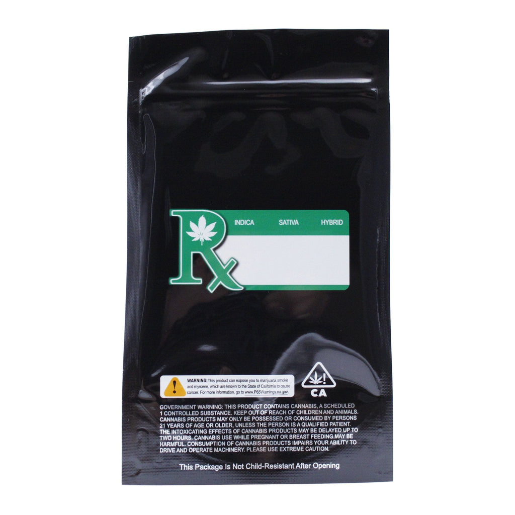 Single Unit (Less Than Pack Qty) / Black / Clear Smell Proof Bag (1/4th oz)