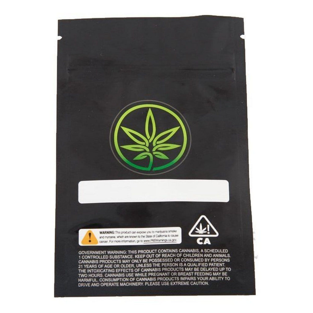 Single Unit (Less Than Pack Qty) / Black Leaf / Clear Smell Proof Bag (1/8th oz)