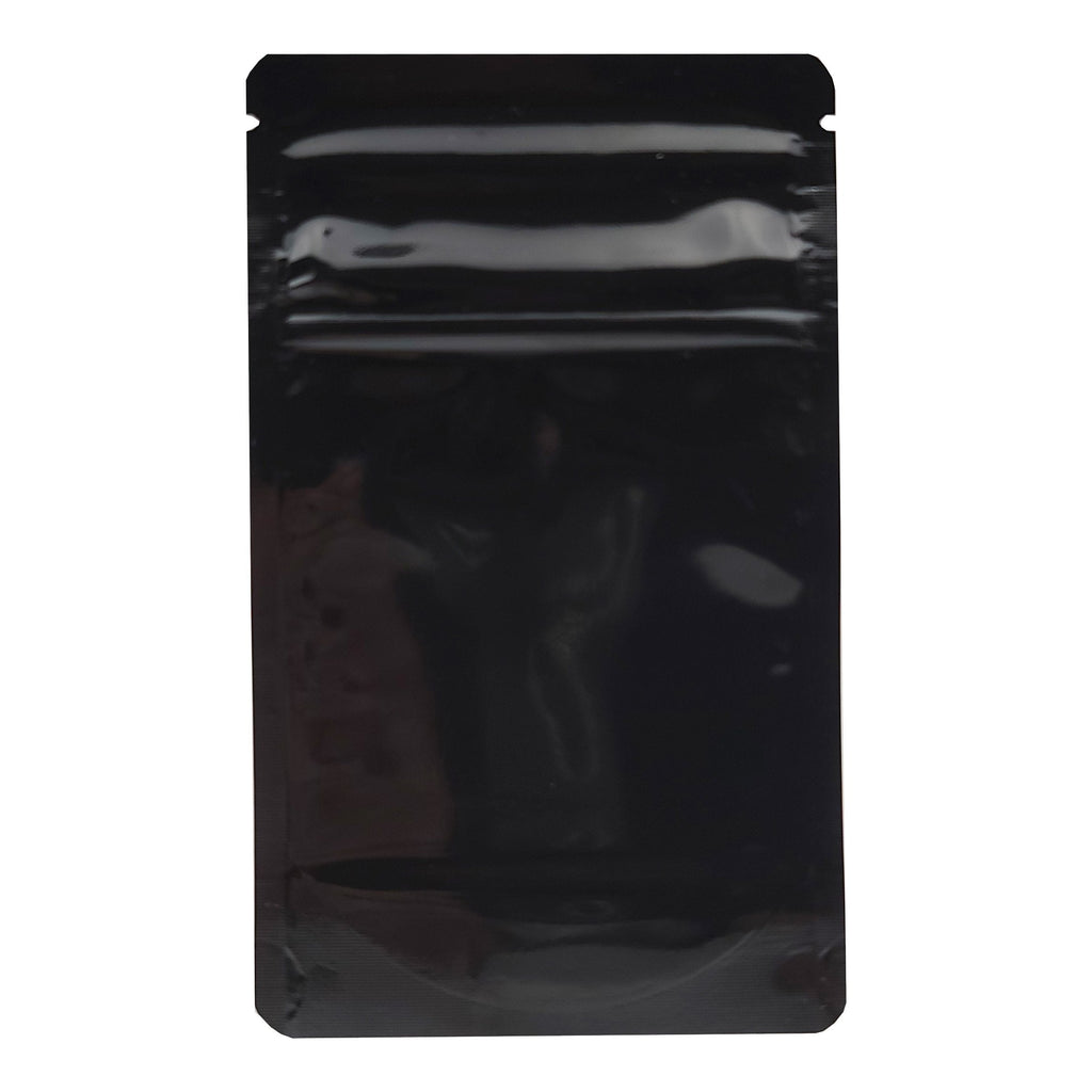 Single Unit (Less Than Pack Qty) / Glossy Black Bag King Child-Resistant Opaque Mylar Bag | 1/8th oz