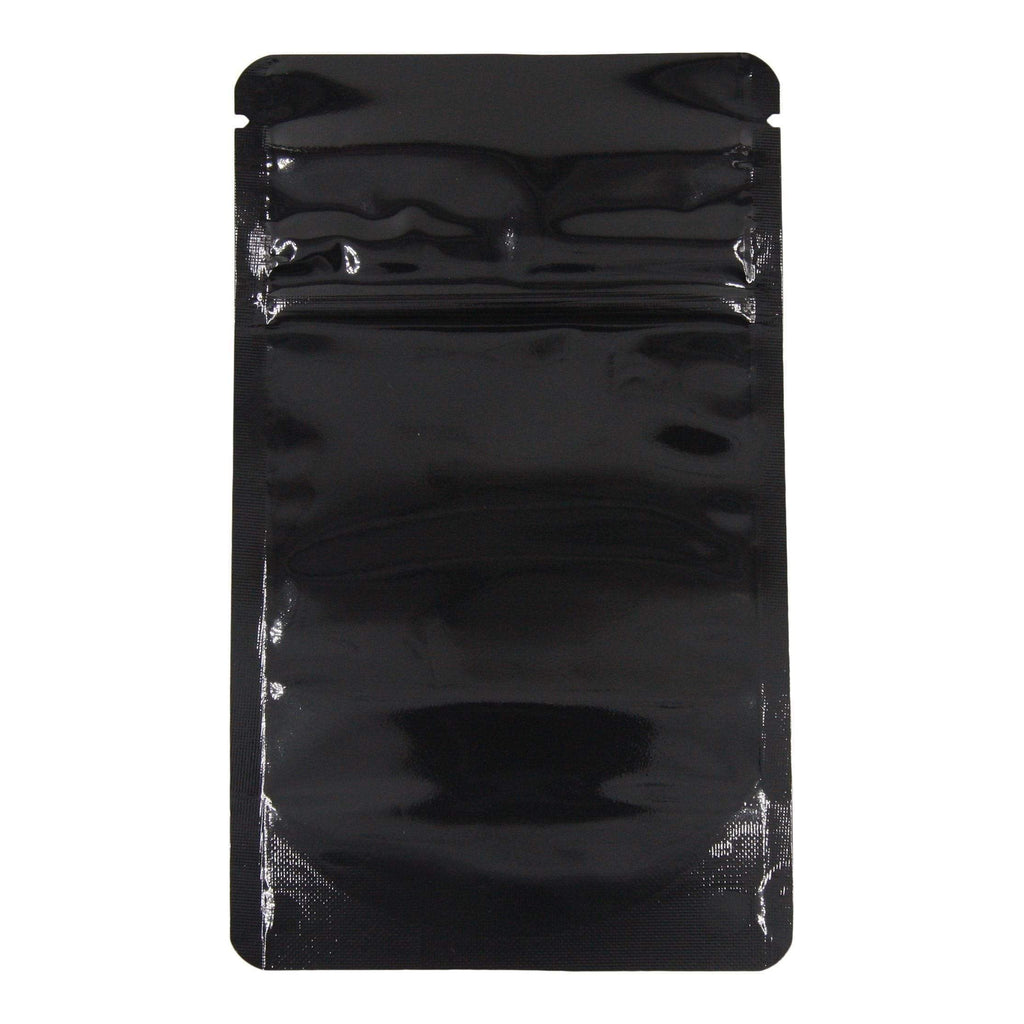 Single Unit (Less Than Pack Qty) / Glossy Black / Clear Bag King Child-Resistant Clear Front Mylar Bag | 1/8 oz