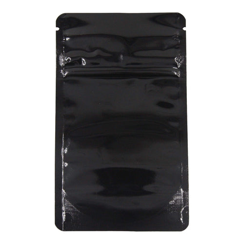 Single Unit (Less Than Pack Qty) / Glossy Black / Clear Bag King Child-Resistant Clear Front Mylar Bag | 1/8 oz