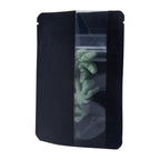 Single Unit (Less Than Pack Qty) / Matte Black Bag King Child-Resistant Vertical Window Mylar Bag | 1/8th oz