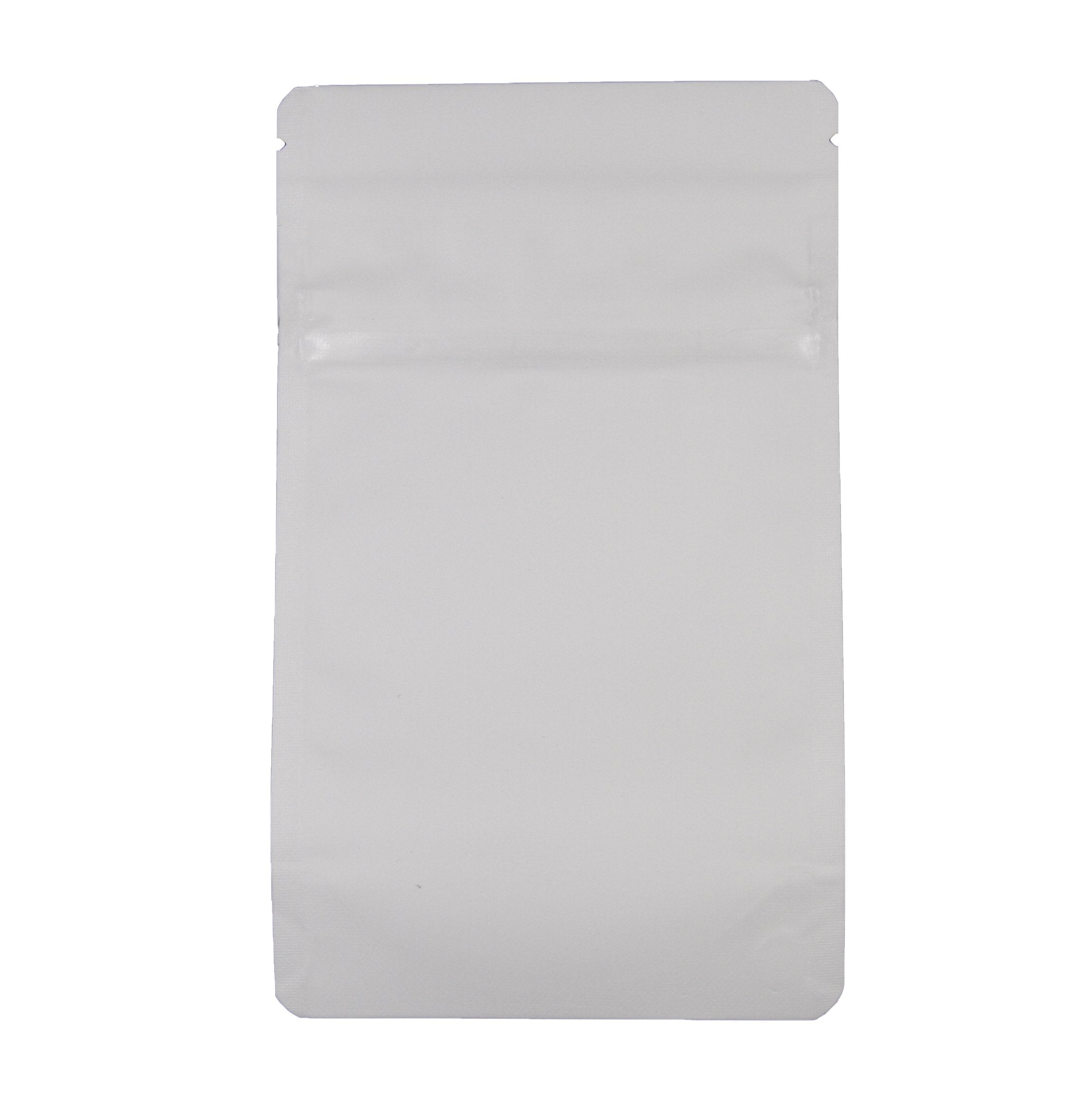 Single Unit (Less Than Pack Qty) / Matte White Bag King Child-Resistant Opaque Mylar Bag | 1/8th oz