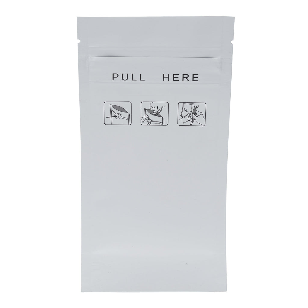 Single Unit (Less Than Pack Qty) / Matte White Child-Resistant Opaque Smell Proof Bag | 1/4 oz