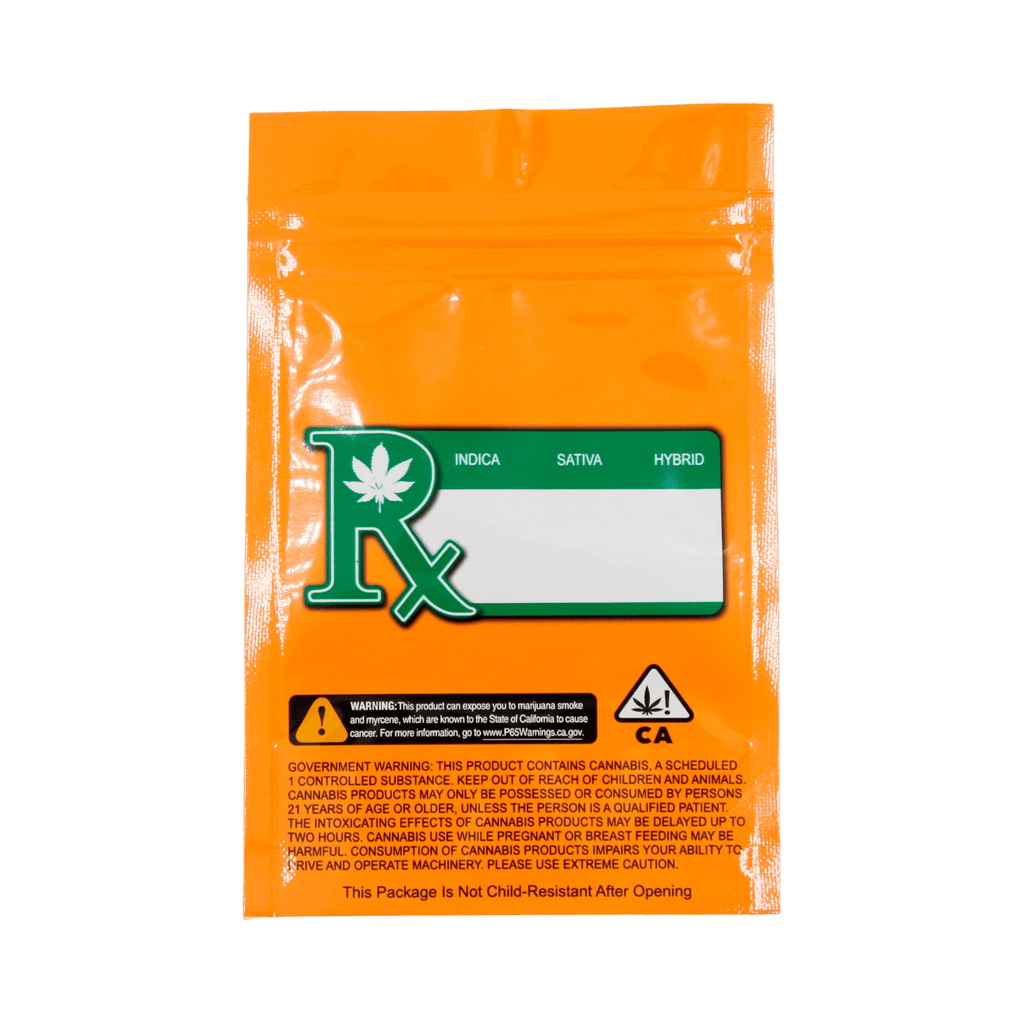 Single Unit (Less Than Pack Qty) / Orange / Clear Smell Proof Bag (1/4th oz)