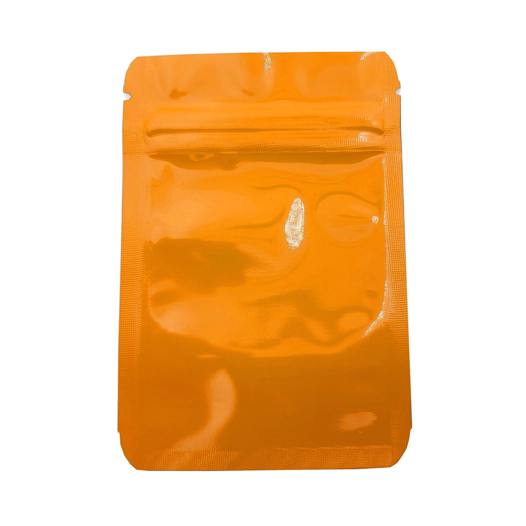 Single Unit (Less Than Pack Qty) / Orange Shiny Series Smell Proof Bag (1 gram) 4.3" x 2.9"