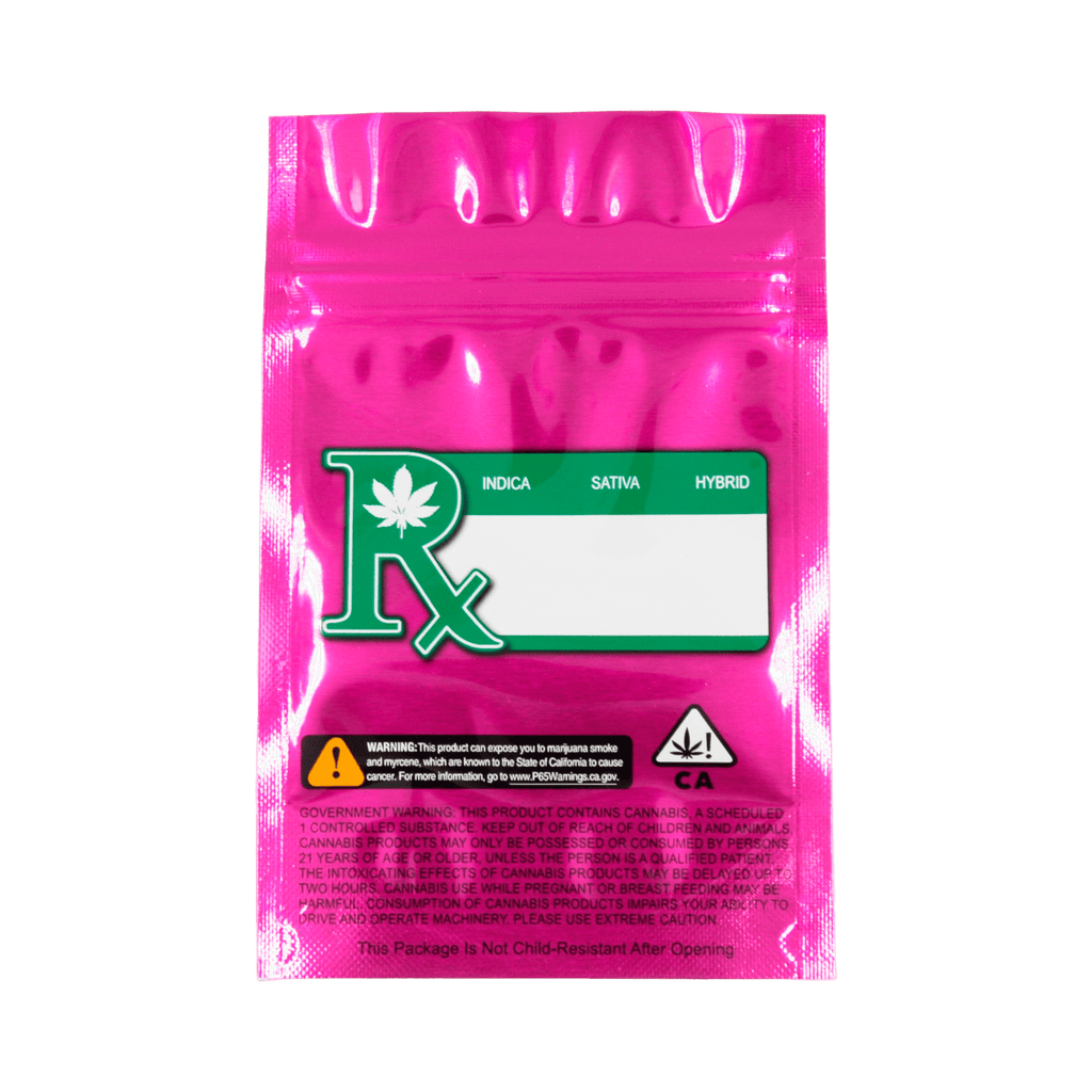 Single Unit (Less Than Pack Qty) / Pink / Clear Smell Proof Bag (1/4th oz)