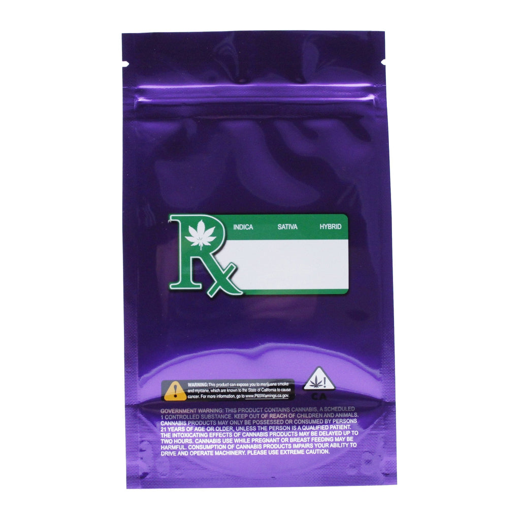 Single Unit (Less Than Pack Qty) / Purple / Clear Smell Proof Bag (1/4th oz)