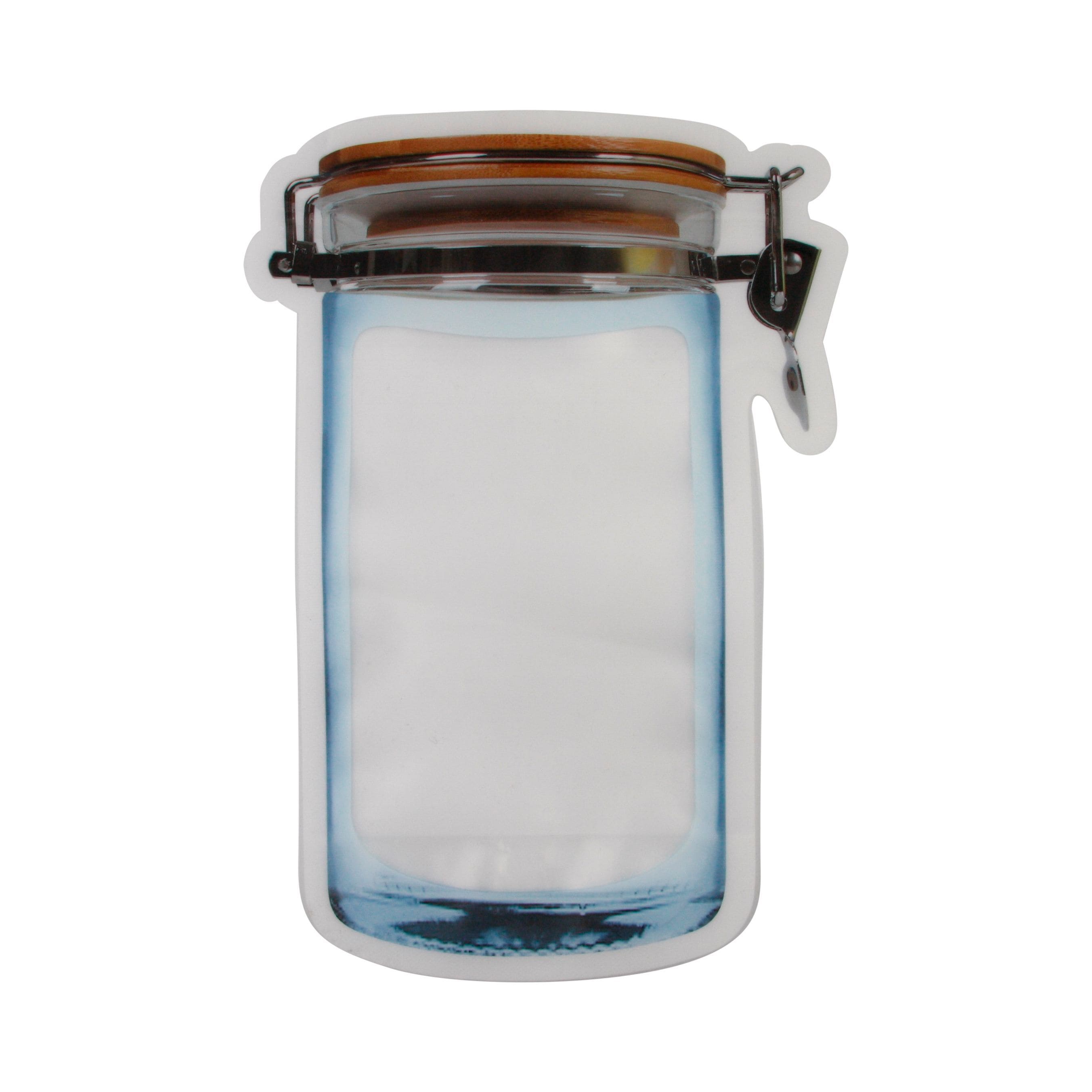 Single Unit (Less Than Pack Qty) / Straight Jar Large Mason Jar Style Clear Zipper Bags
