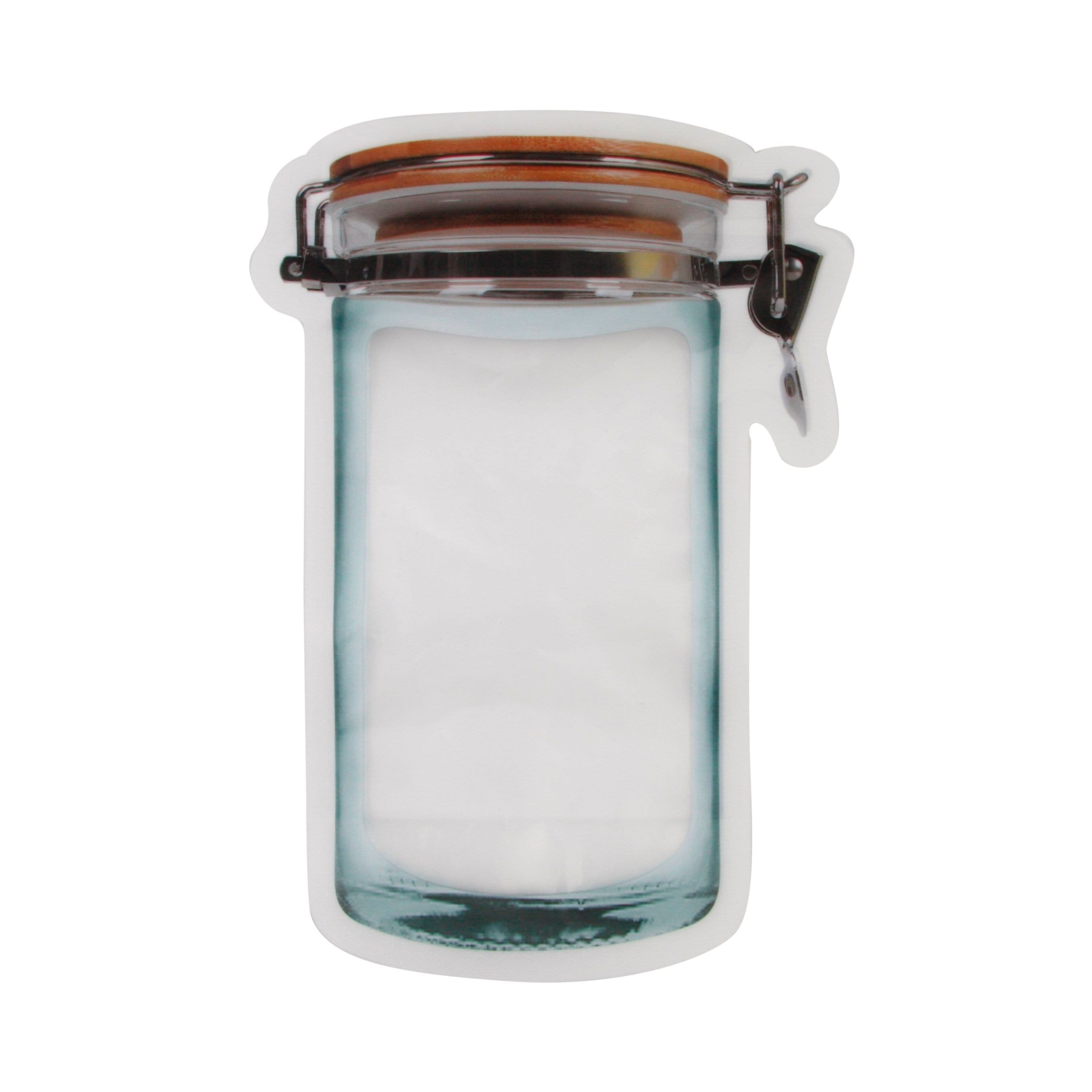 Single Unit (Less Than Pack Qty) / Straight Jar Medium Mason Jar Style Clear Zipper Bags