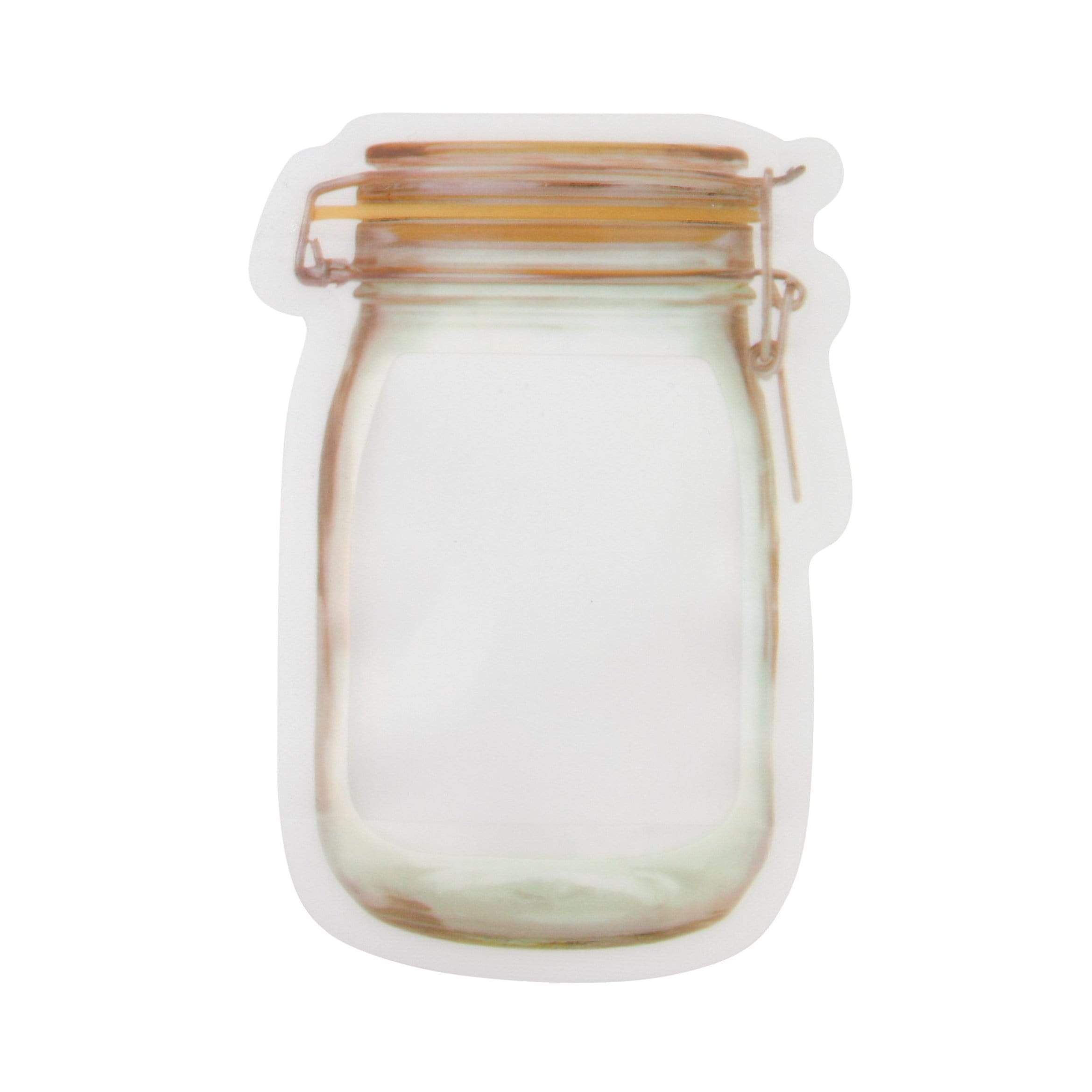 Single Unit (Less Than Pack Qty) / Wide Jar Small Mason Jar Style Clear Zipper Bags