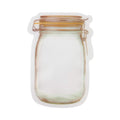 Single Unit (Less Than Pack Qty) / Wide Jar Small Mason Jar Style Clear Zipper Bags