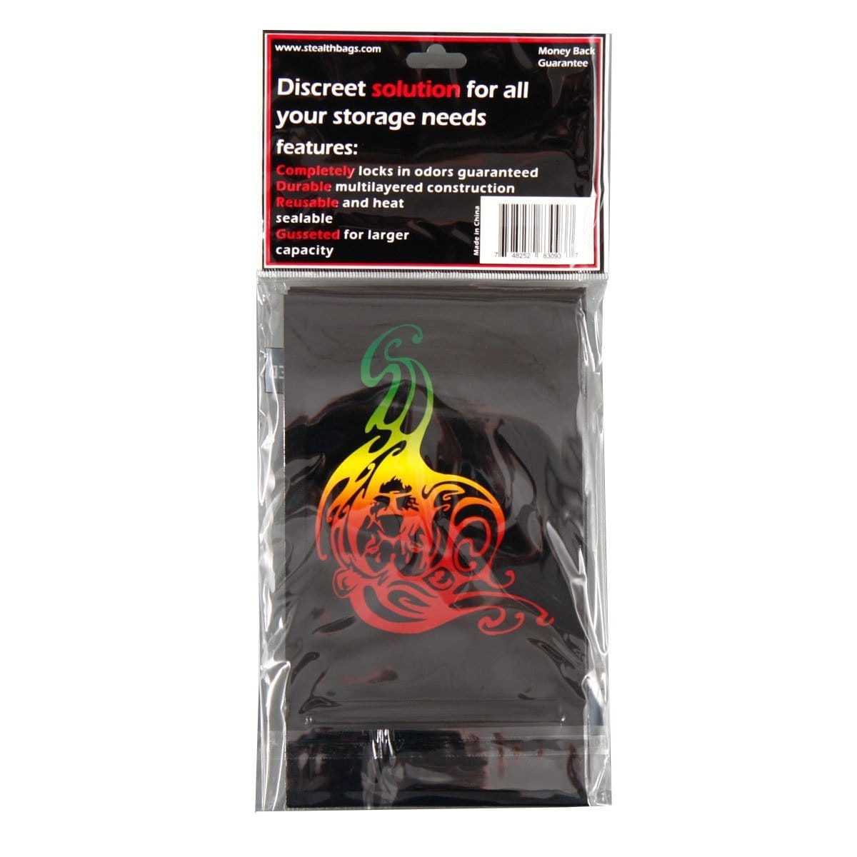 Smell Proof Stealth Bag Rasta Lion | 1/4 oz, 10-Pack