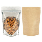 Stand Up Zipper Bag with Clear Window - Kraft (1/2 Ounce)