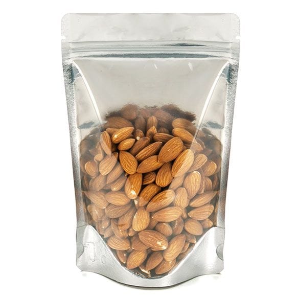 Stand Up Zipper Bag with Clear Window - Kraft (1/2 Ounce)