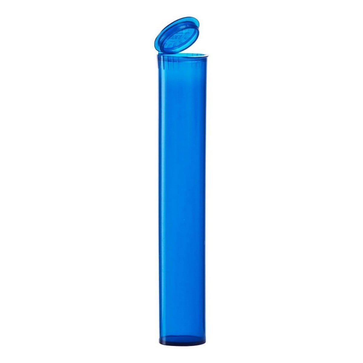 Translucent Blue / Box of 1000 (Bulk Discount Pricing) Clearance Translucent Squeeze Top Child-Resistant Pre-Roll Tube | 94 mm (Box of 1000)