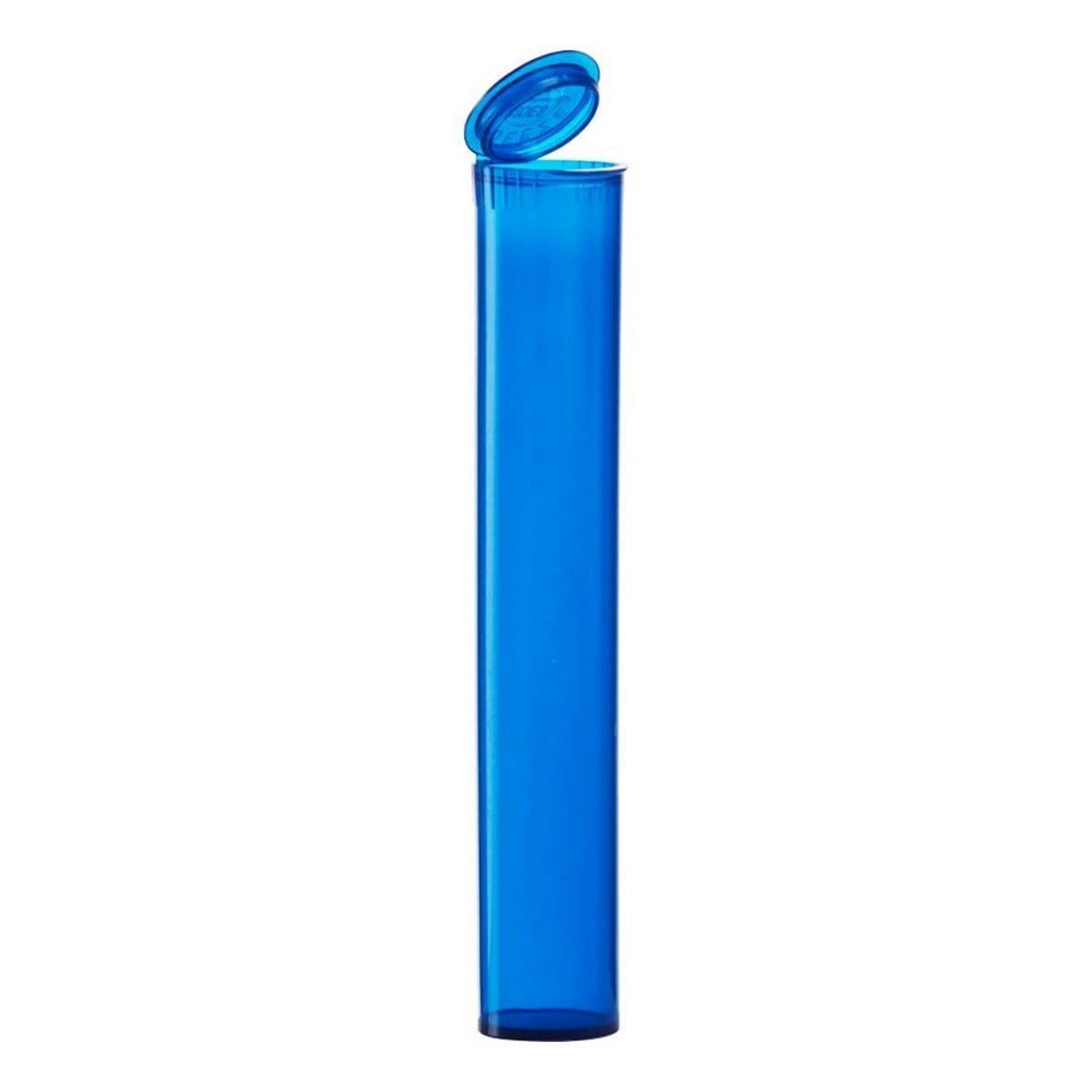 Translucent Blue Translucent Squeeze Top Child-Resistant Pre-Roll Tube | 94 mm