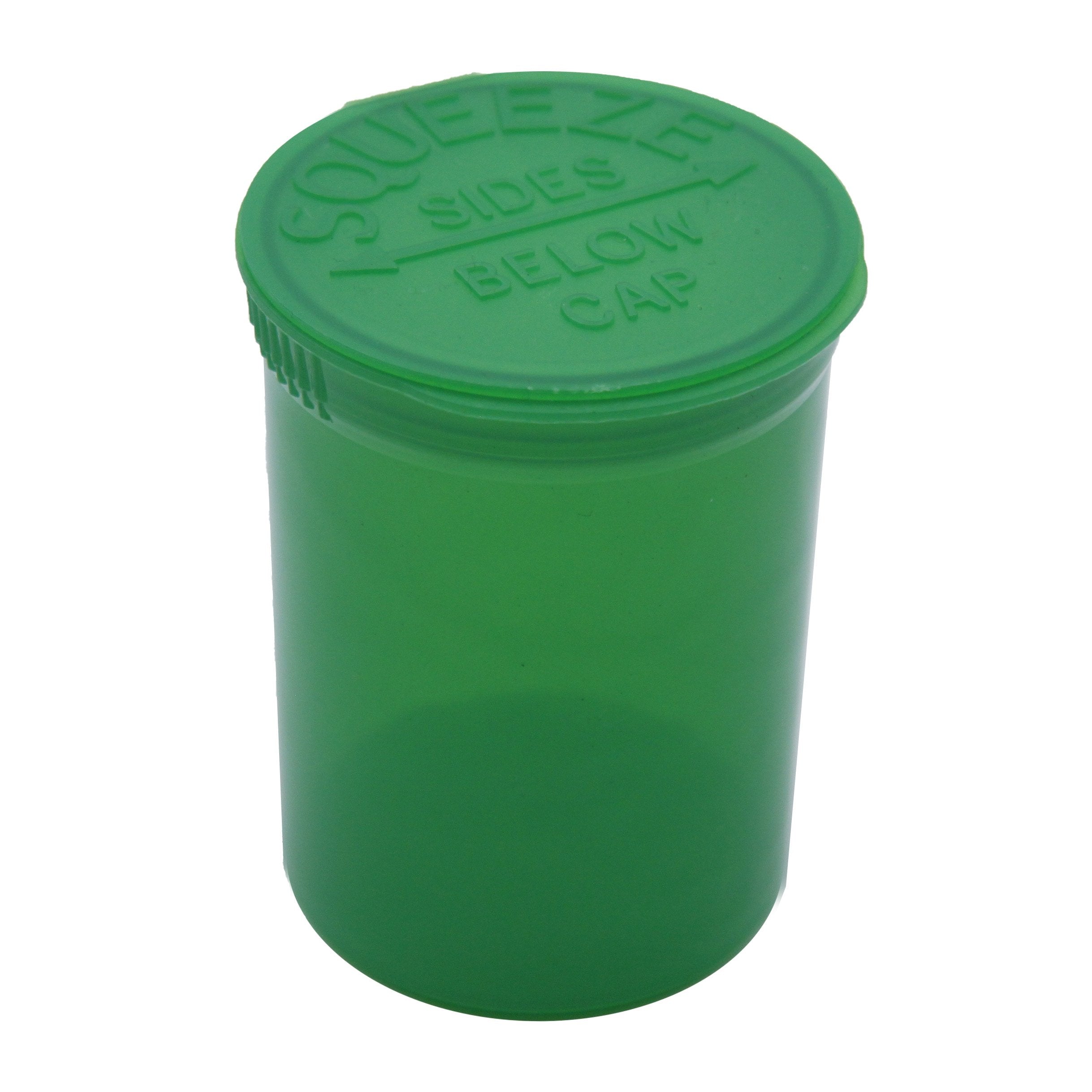 Translucent Green 30 Dram Pop Top Child-Resistant Bottles