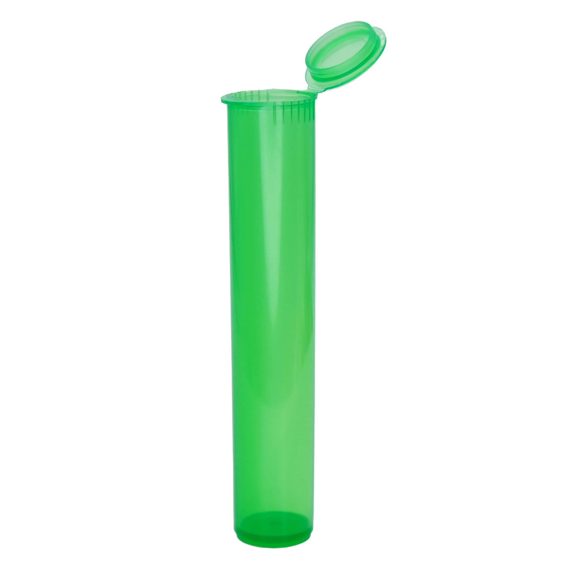 Translucent Green Premium Squeeze Top Child Resistant Pre-Roll Tube | 98 mm