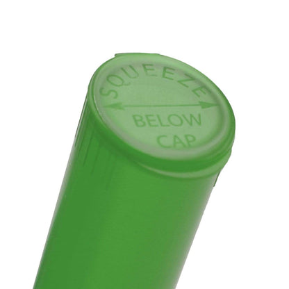 Translucent Green / Single Unit (Less Than Box) Clearance Translucent Squeeze Top Child-Resistant Pre-Roll Tube | 78 mm