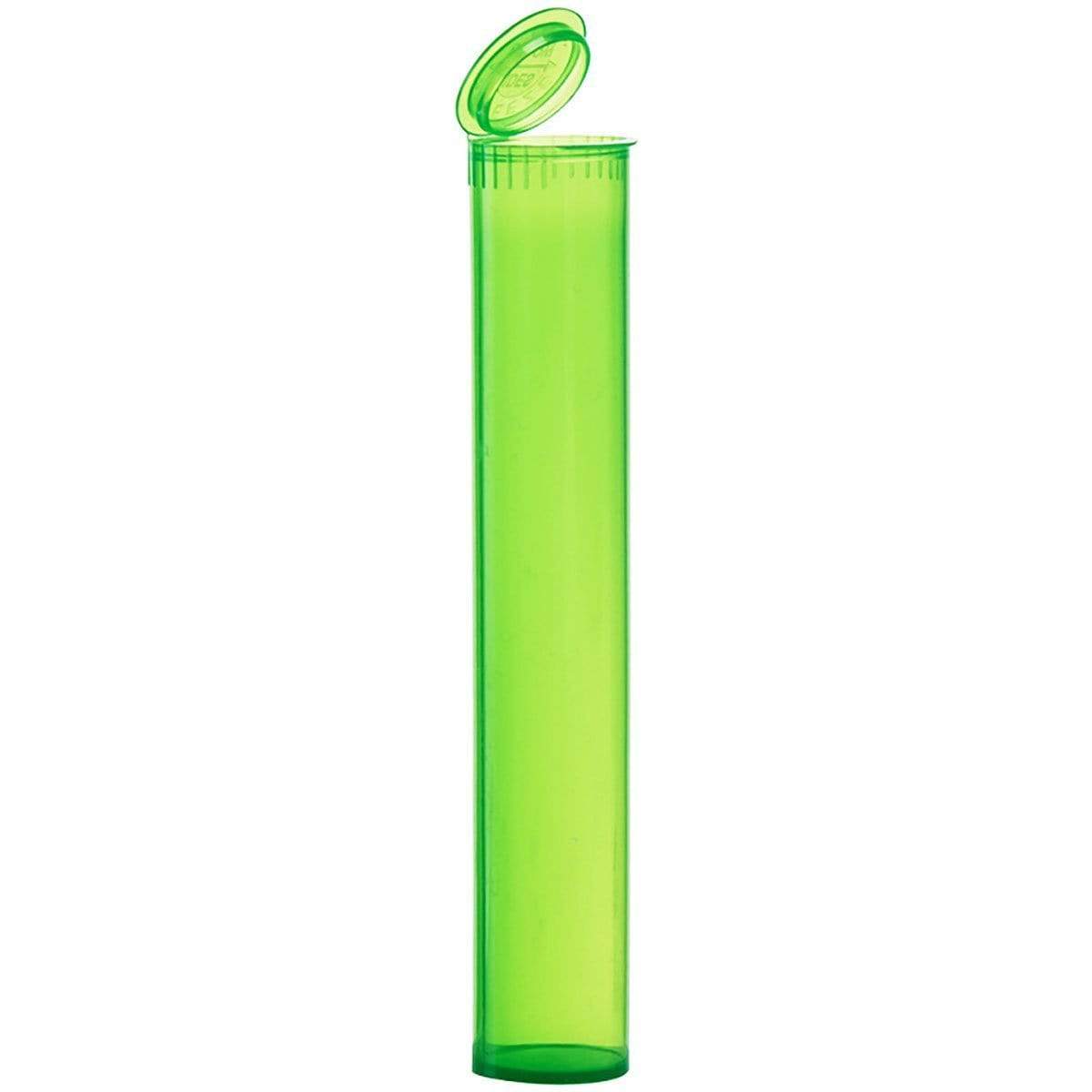 Translucent Green Translucent Squeeze Top Child-Resistant Pre-Roll Tube | 116 mm