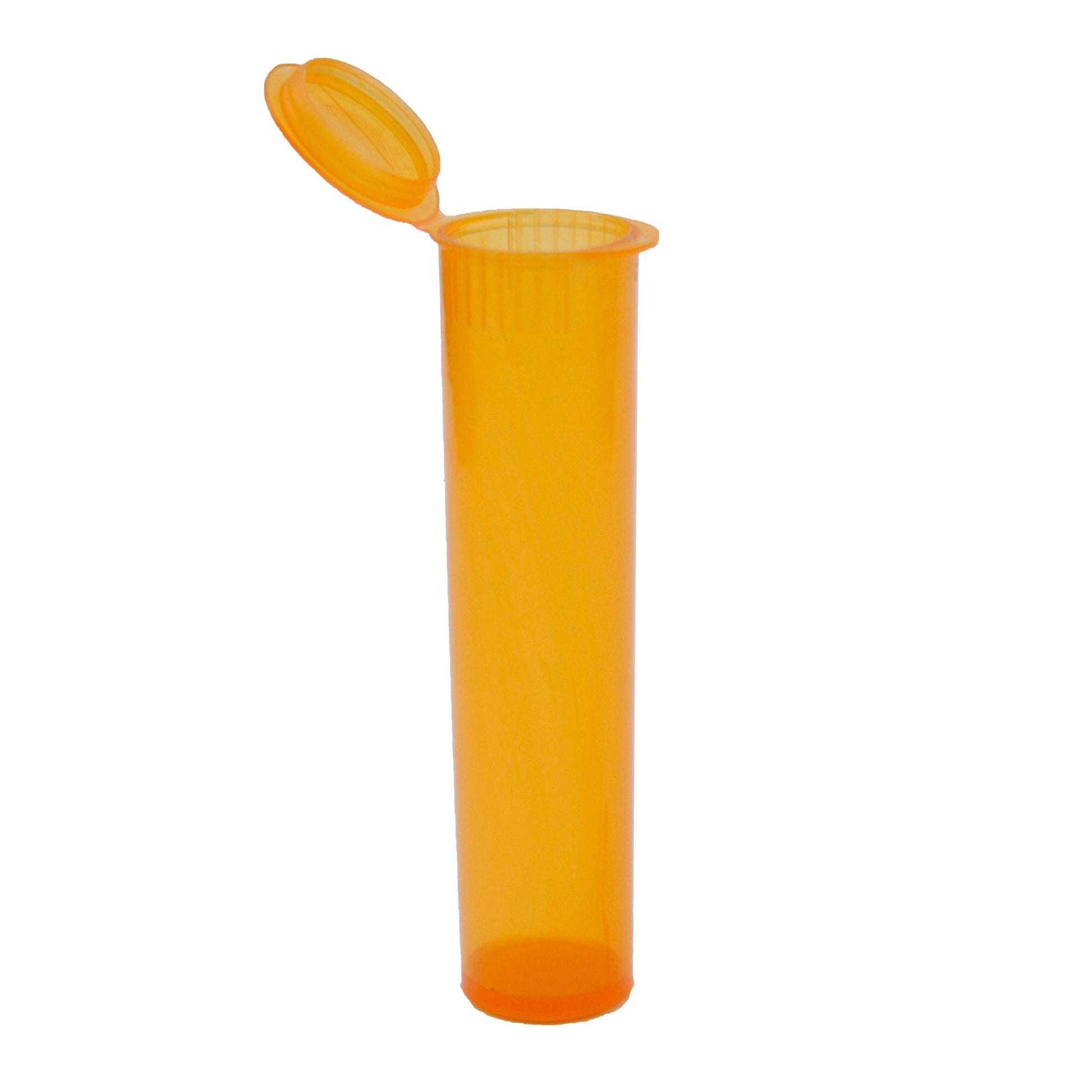 Translucent Orange / Box of 1000 (Clearance Pricing) Clearance Translucent Squeeze Top Child-Resistant Pre-Roll Tube | 116 mm (Box of 1000)