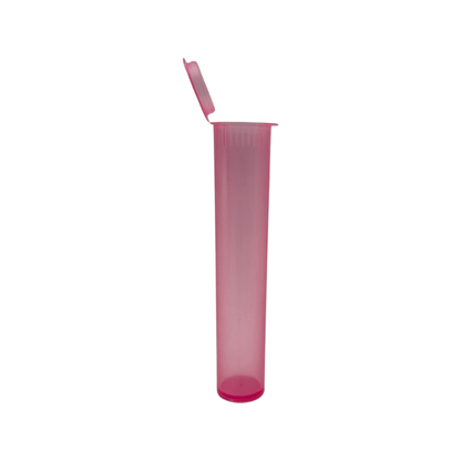 Translucent Pink Translucent Squeeze Top Child-Resistant Pre-Roll Tube | 94 mm