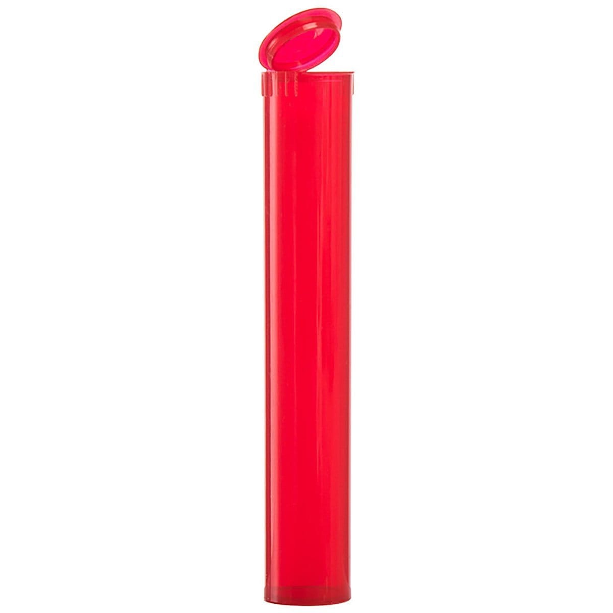 Translucent Red Translucent Squeeze Top Child-Resistant Pre-Roll Tube | 94 mm