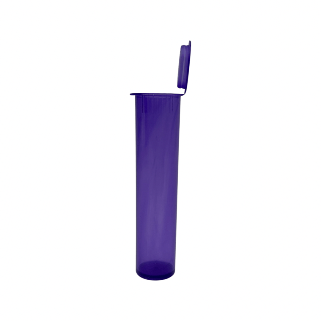 Translucent Violet / Single Unit (Less Than Box) Clearance Translucent Squeeze Top Child-Resistant Pre-Roll Tube | 78 mm