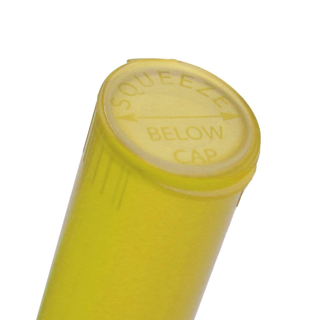 Translucent Yellow / Single Unit (Less Than Box) Clearance Translucent Squeeze Top Child-Resistant Pre-Roll Tube | 78 mm