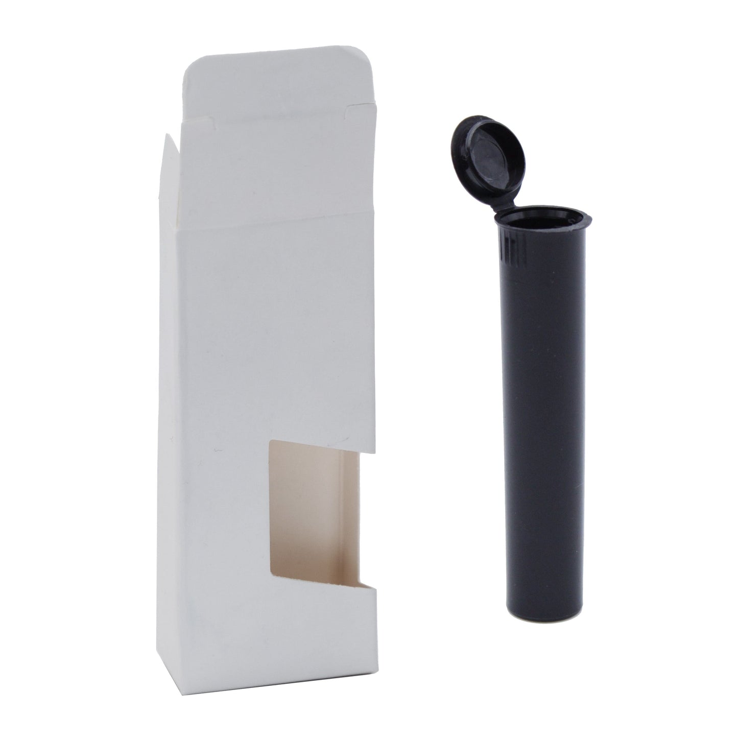 White / Black / Single Unit (Less Than Box Qty) Child-Resistant Vape Cartridge Tube with Paper Box