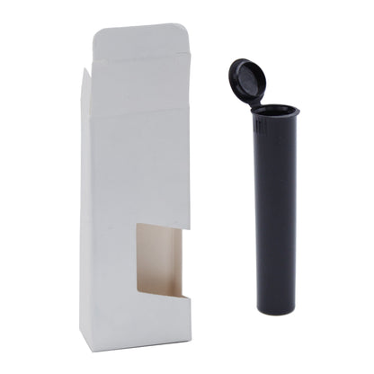 White / Black / Single Unit (Less Than Box Qty) Child-Resistant Vape Cartridge Tube with Paper Box