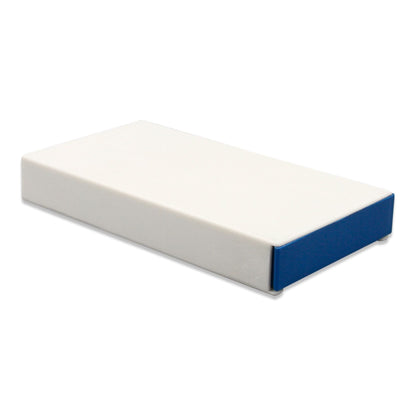 White / Blue / Single Unit (Less Than Box Qty) Closeout Child-Resistant Pre-Roll / Edible Push and Pull Box | 109 mm