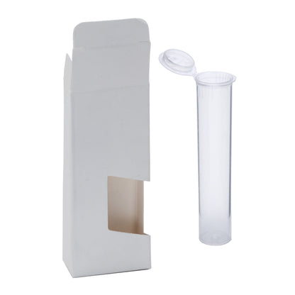 White / Clear / Single Unit (Less Than Box Qty) Child-Resistant Vape Cartridge Tube with Paper Box
