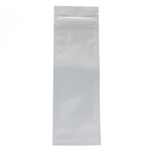 White / Clear Slimline Foil Laminated Zipper Bag