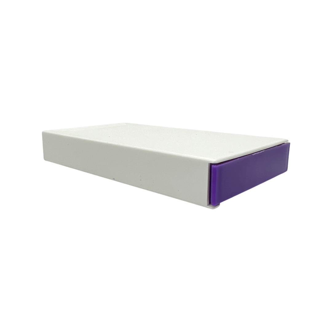 White / Purple Child-Resistant Pre-Roll / Edible Push and Pull Box | 109 mm