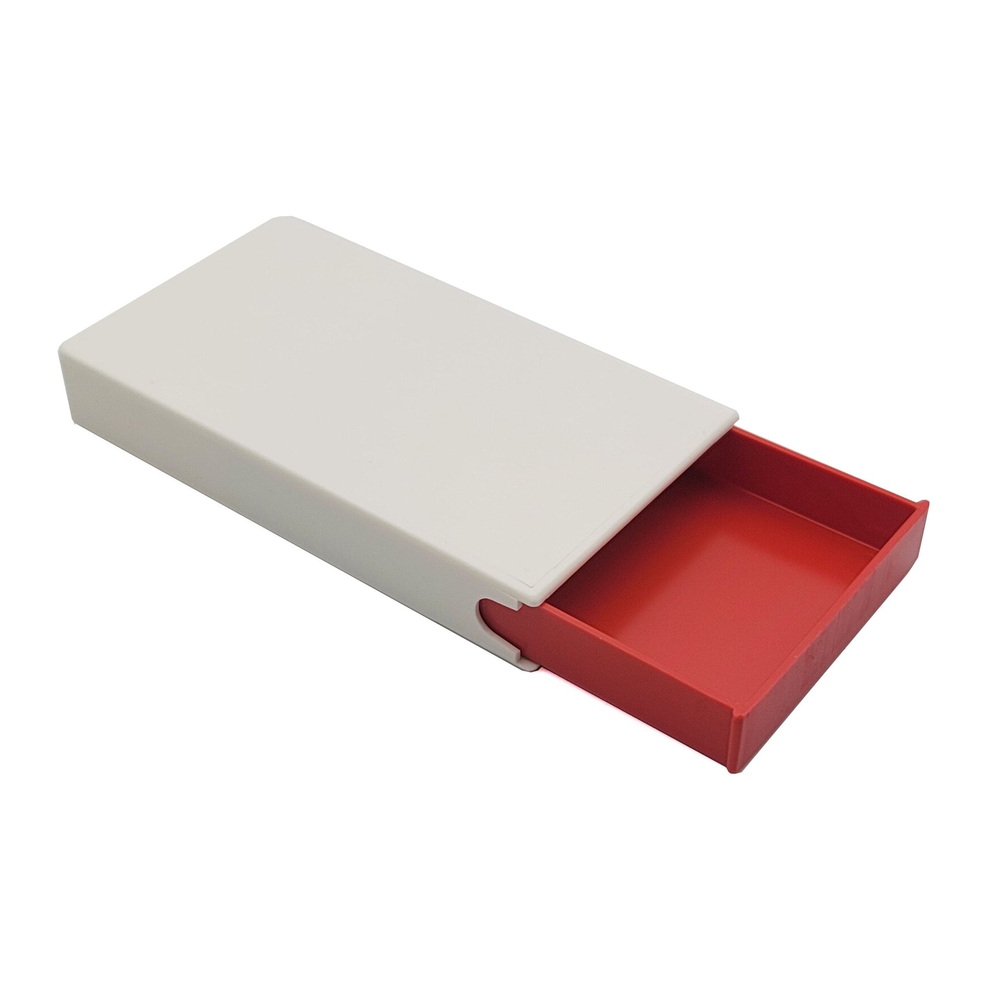 White / Red Child-Resistant Pre-Roll / Edible Push and Pull Box | 85 mm