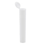 White / Single Unit (Less Than Box Qty) Grand Puff® Squeeze Pop Top Plastic Tube | 80 mm