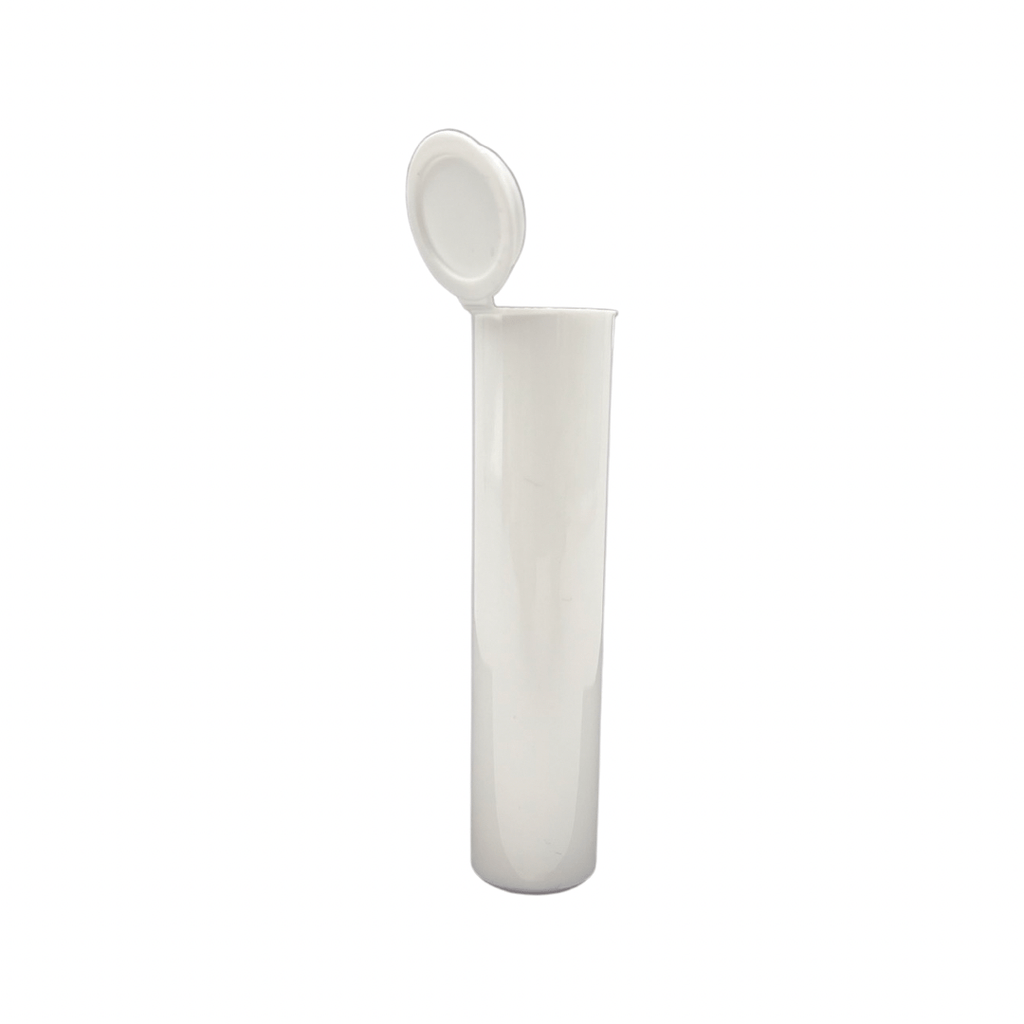 White / Single Unit (Less Than Box Qty) Premium Squeeze Top Child Resistant Pre-Roll Tube | 80 mm